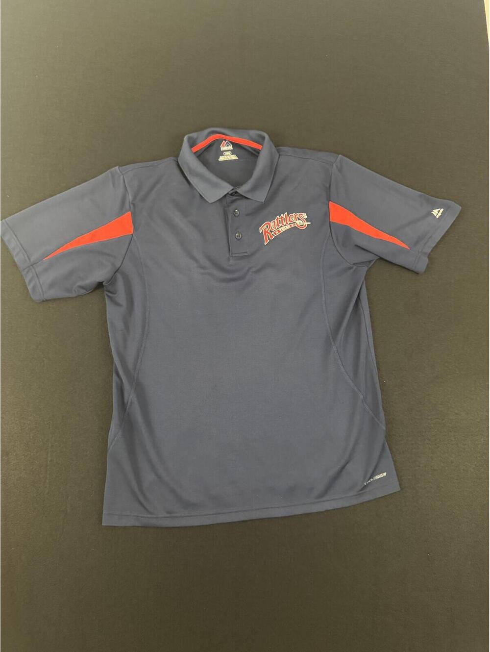 Majestic Texas Rattlers Navy Blue Polo Shirt Size Large